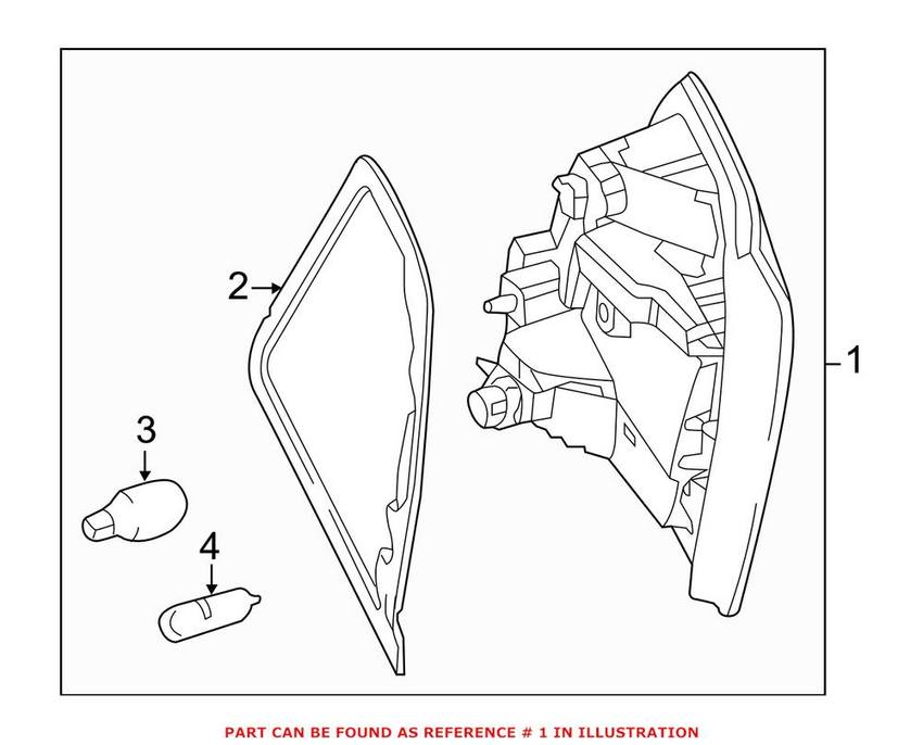 Mercedes Tail Light Assembly - Driver Side Inner 1668201164